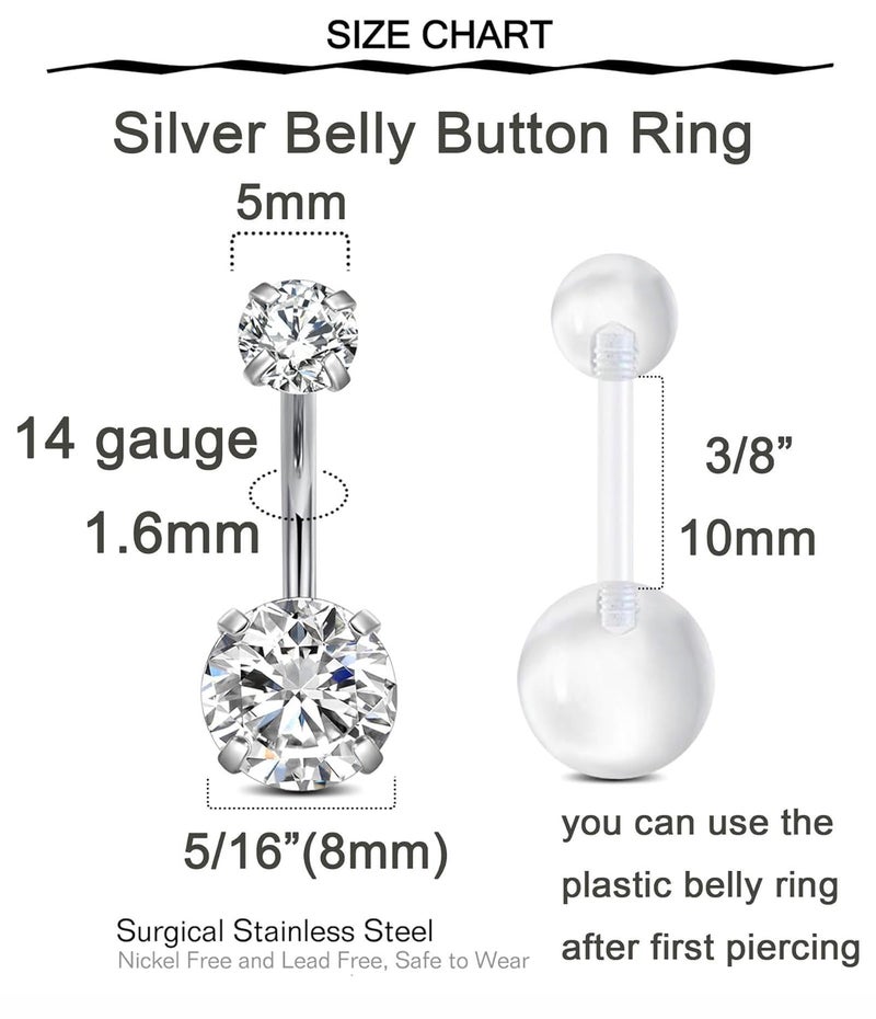 QWALIT Belly Button Piercing Kit - Stainless Steel - Image 3